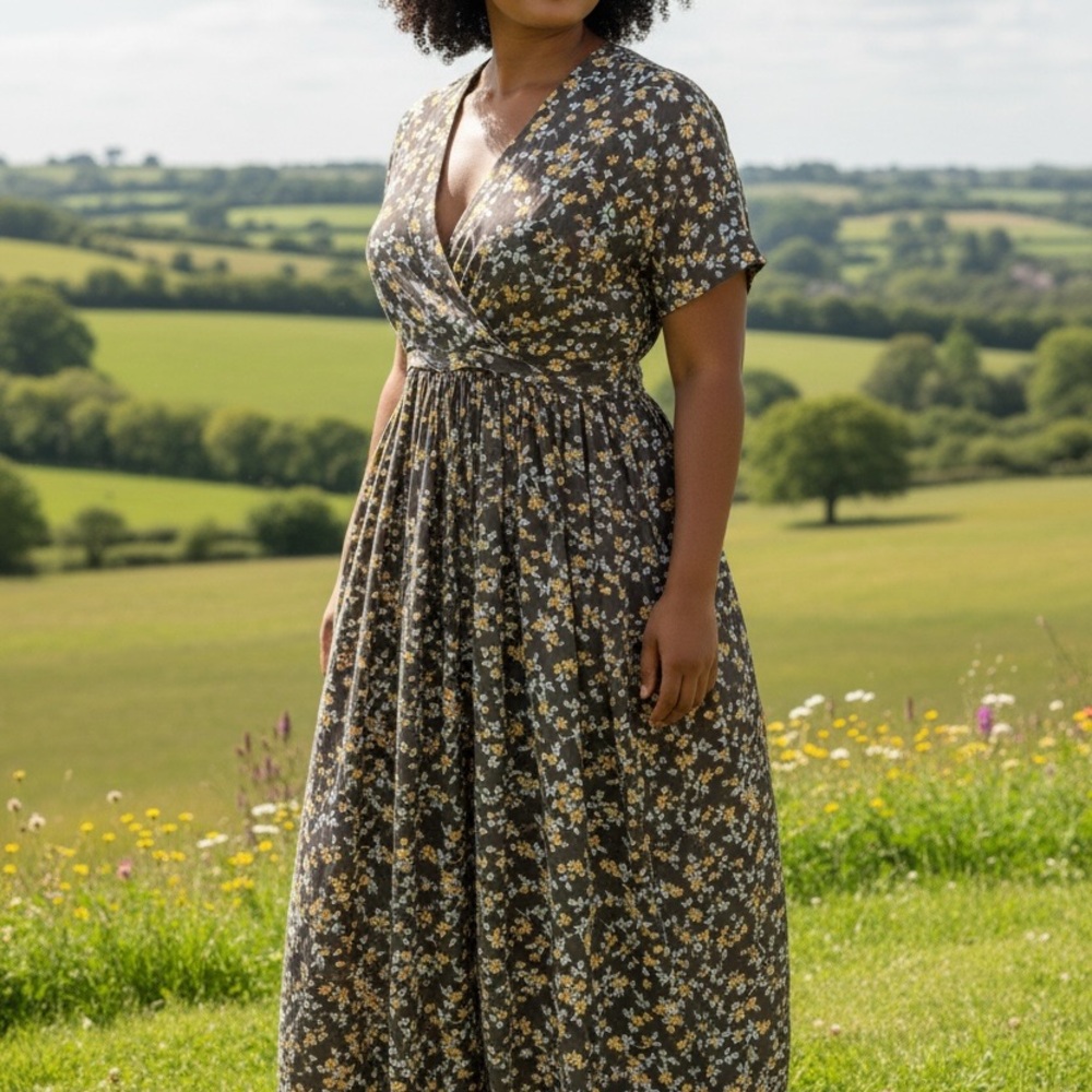 Navy Floral Dress